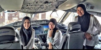 HUT Brunei, Kru Perempuan Brunei Airlines Terbangkan Pesawat Ke Arab Saudi