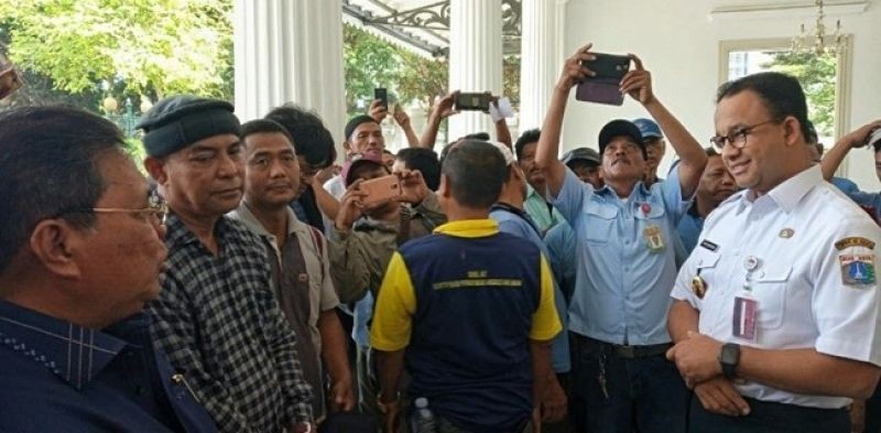 Gubernur Anies menerima puluhan sopir angkot/RMOL