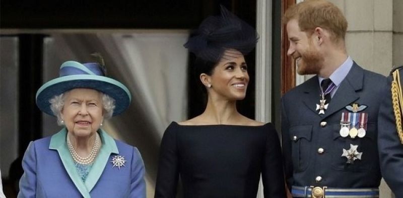 Ratu Elizabeth II, Meghan Markle, dan Pangeran Harry/Net