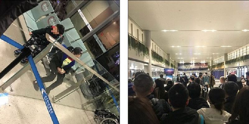 Dua foto yang menyebar di Weibo, soal dua bocah yang ditinggalkan di bandara karena dikhawatirkan terjangkit virus Corona/Daily Mail