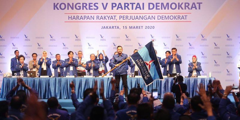 Suasana dalam Kongres V Partai Demokrat di JCC, Jakarta Pusat, 15 Maret 2020..Net 