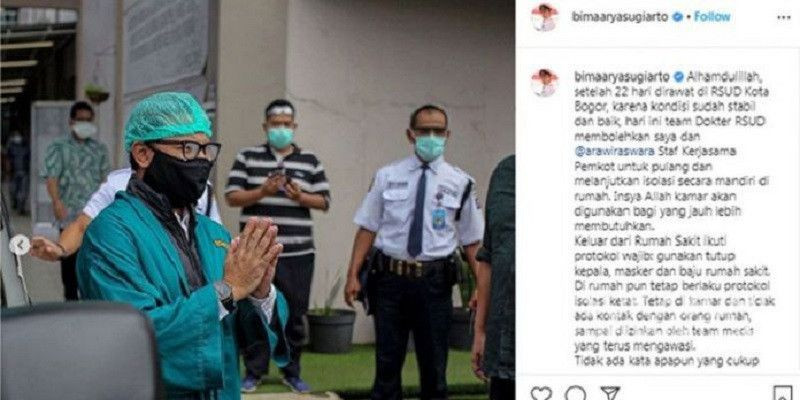 Bima Arya saat keluar rumah sakit/Instagram