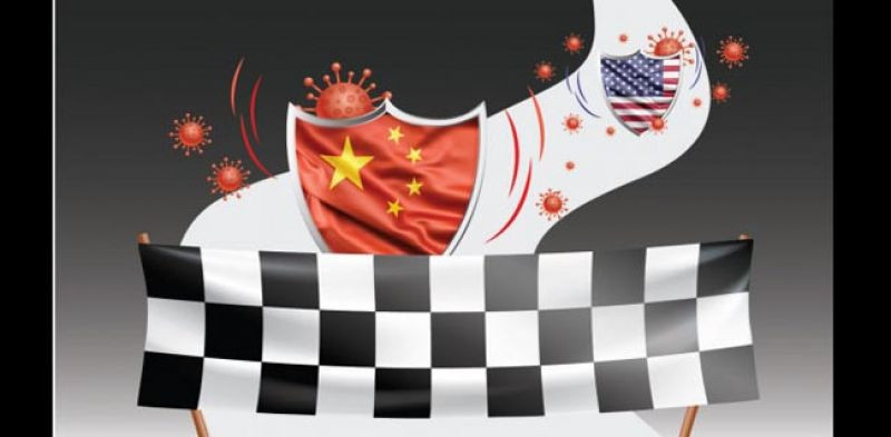 Ilustrasi AS versus China/Disway