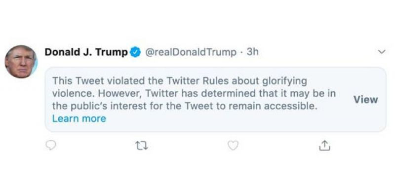 Twitter mensensor cuitan Presiden AS Donald Trump/Net