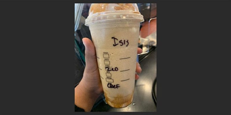 Gelas Starbucks bertuliskan ISIS yang diterima oleh Aishah/Net