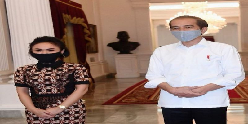 Penyanyi Yuni Shara saat memenuhi undangan Presiden Joko Widodo kemarin, di Istana Negara/ Net