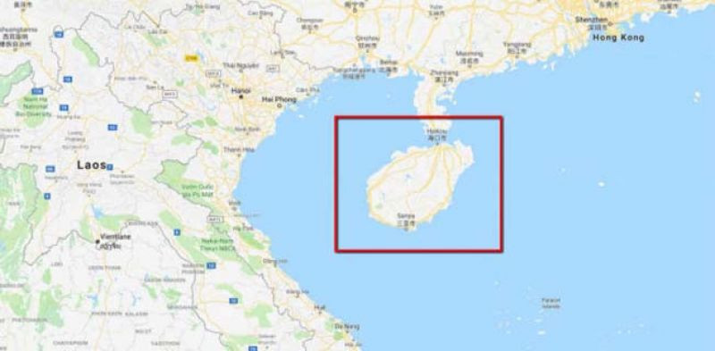 Pulau Hainan di dalam kotak merah/Disway