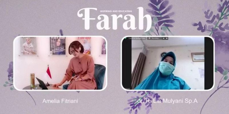 dr. R. Lia Mulyani, Sp.A  dalam ZoomTalk Farah.id yang membahas soal masalah Covid-19 pada anak/Farah