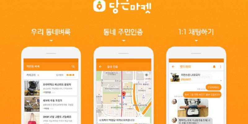 Salah satu aplikasi pasar barang bekas online yang populer di Korea Selatan, Danggeun Market/Net
