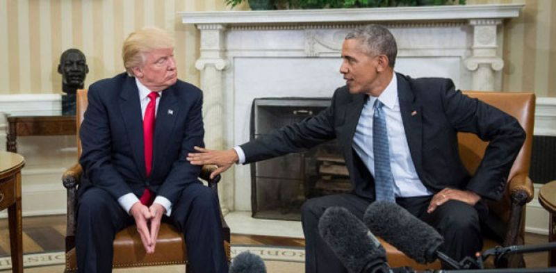 Donald Trump bersama Barack Obama/Net