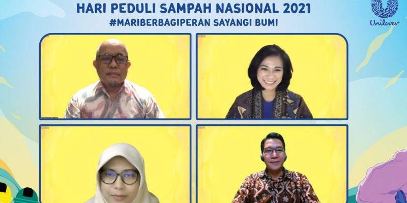 Para pembicara dalam Konferensi Pers virtual Hari Peduli Sampah Nasional 2021, Kamis (18/2)/ FARAH