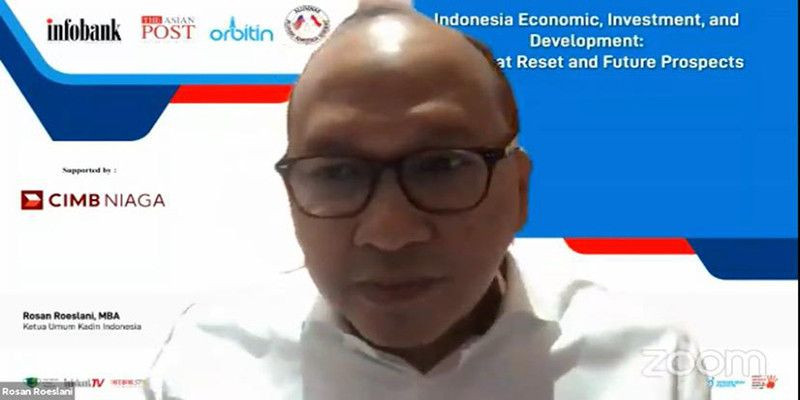 Ketum Kadin Rosan Roeslani saat berbicara dalam webinar yang diselenggarakan oleh Alumnas/Repro