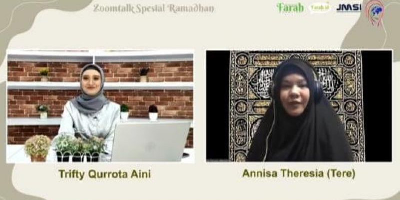 Tere saat menjadi narasumber dalam ZoomTalk Farah.id Spesial Ramadan bertema 