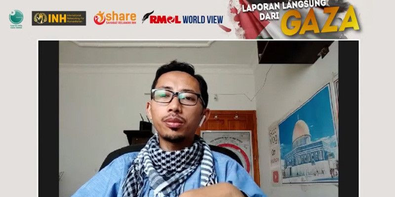 Aktivis kemanusiaan asal Indonesia di Gaza yang juga merupakan Direktur International Networking for Humanitarian (INH) Muhammad Husein dalam RMOL World View/Farah