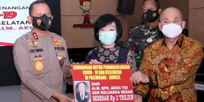 Penyerahan bantuan senilai Rp 2 Triliun dari pengusaha asal Aceh kepada Pemprov Sumsel/Ist
