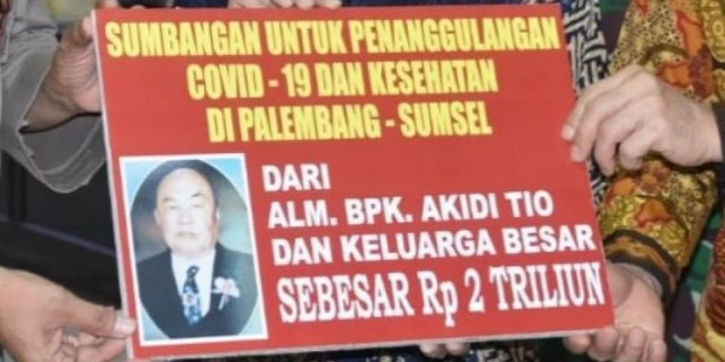 Papan sumbangan Akidi Tio/Net