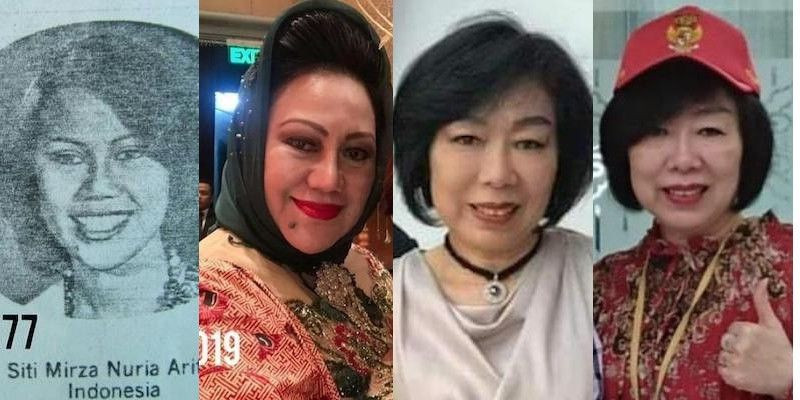 Siti Mirza Nuria Arifin (dua foto di kiri) yang juga punya urusan dengan Heryanti Akidi Tio (dua foto di kanan)