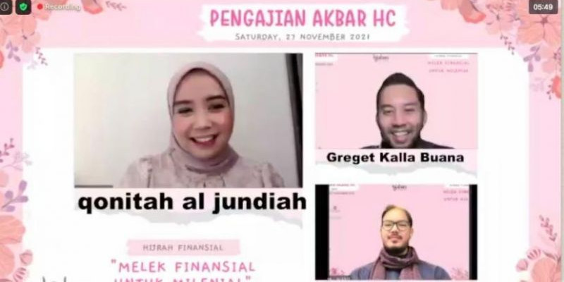 Greget Kalla Buana (Islamic Finance Specialist) dan Dima Djani (Founder ALAMI Group dan HIJRA Bank) saat menjadi narasumber 