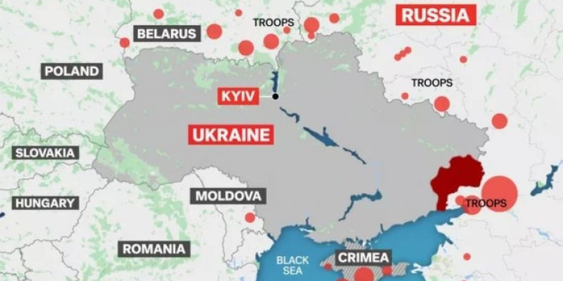 Peta Ukraina dan Rusia/ Sumber: Newsweek