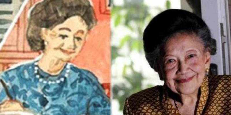 Siti Latifah Herawati Diah tokoh jurnalis perempuan pertama di Indonesia yang diabadikan dalam Google Doodle hari ini, Minggu 3 April 2022/ Net