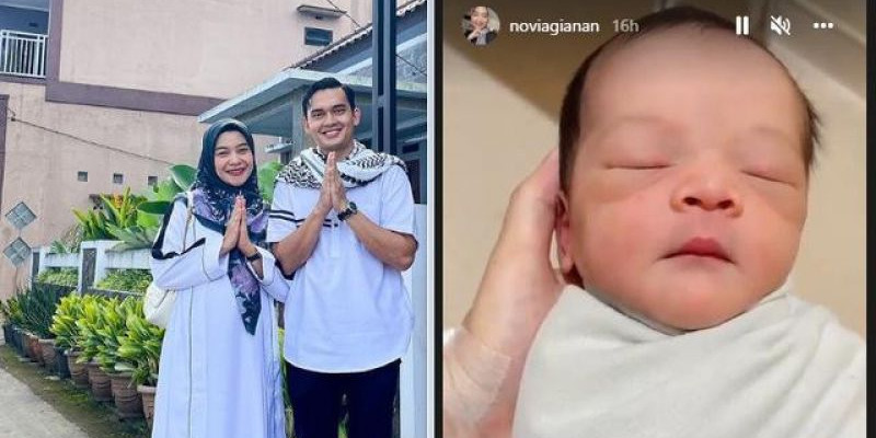 Ikbal Fauzi dan istri yang tengah berbahagia menyambut kelahiran anak pertama mereka/ Foto: Instagram @ikbalfauzi @noviagianan