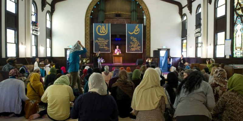 Ilustrasi kajian Muslimah di masjid Los Angeles/ Reuters