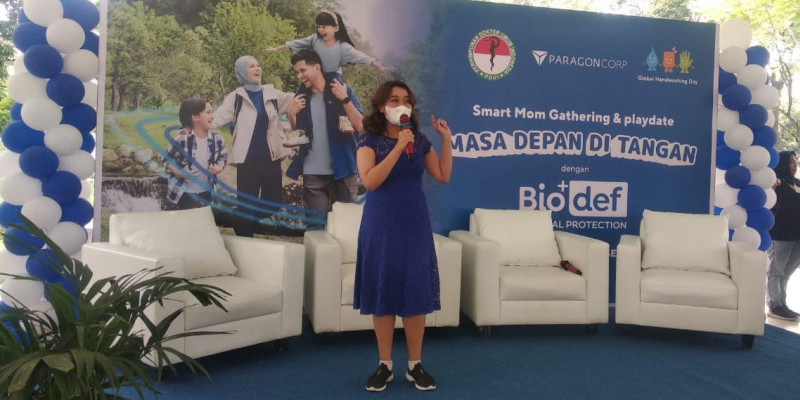 dr Citra Amelinda, SpA, MKes, IBCLC saat menjadi pembicara di acara Global Handwash Day di Tebet Ecopark, Jakarta Selatan, Sabtu (15/10)/Farah.id