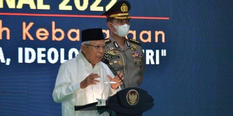 Wakil Presiden Ma'ruf Amin saat membuka acara Hari Santri Nasional 2022/Net