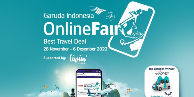 Garuda Indonesia Online Travel Fair 2022 berikan potongan diskon tiket pesawat hingga 80 persen/Net