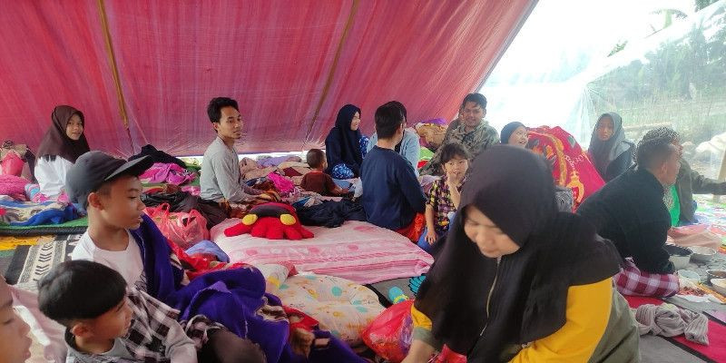 Suasana pengungsi gempa Cianjur di salah satu tenda/ dok. Farah