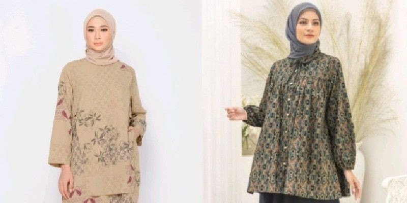 Cantik bersahaja dengan blus dan tunik/ Net.