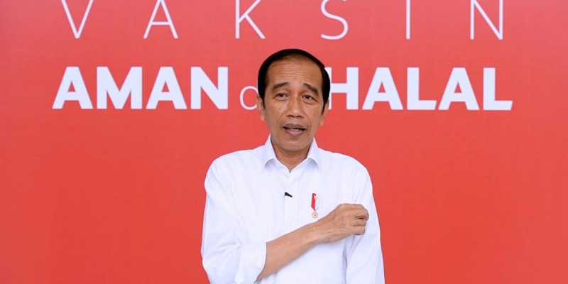 Presiden Jokowi usai divaksinasi (13/1/2021)/ Biro Pers Setpres

