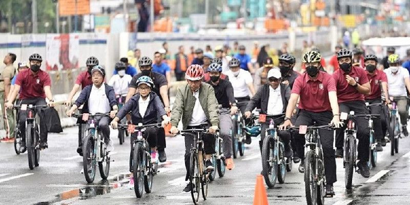 Gowes bersama sebelum kick off Indonesia Ketua ASEAN 2023/ ANTARA