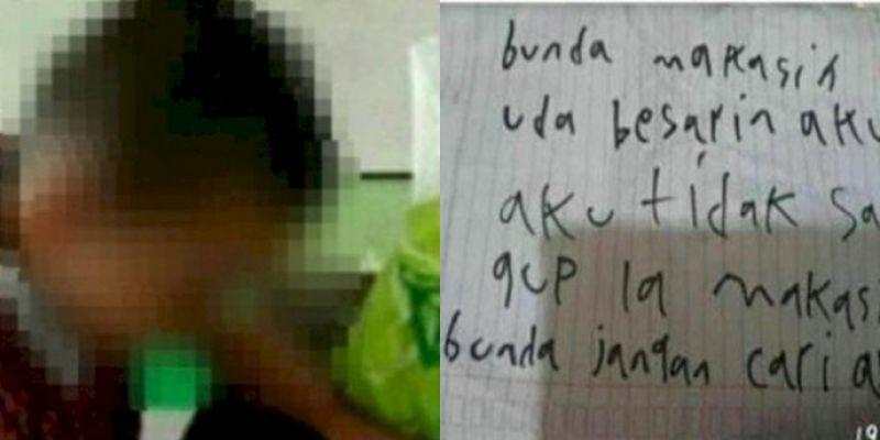 H, bocah viral asal Palembang yang pergi dari rumah dengan meninggalkan sepucuk surat untuk Ibunya/Net 