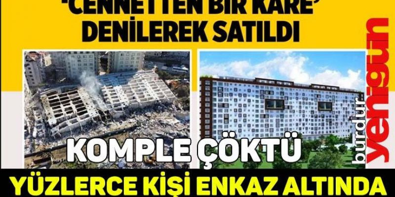  Ronesans Rezidans di Hatay runtuh, kontraktor pun diburu/Net
