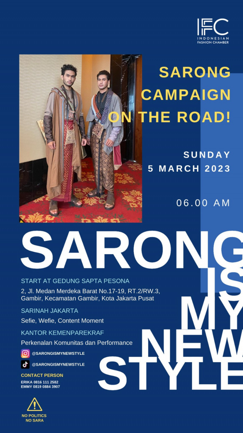 Kampanye Sarong is My New Style akan digelar di area CFD Jakarta, Minggu (5/3)/Dok IFC