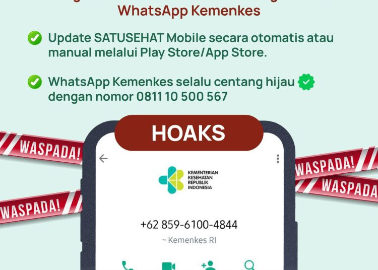 Ilustrasi pemberitahuan hoaks aplikasi SatuSehat/Net