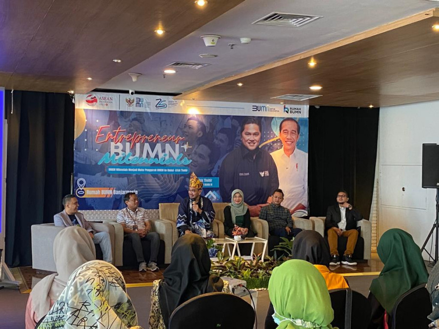 Sharing knowledge yang dilakukan Kementerian BUMN dengan para pengusaha milenial Banjarmasin untuk menguatkan networking/Kementerian BUMN