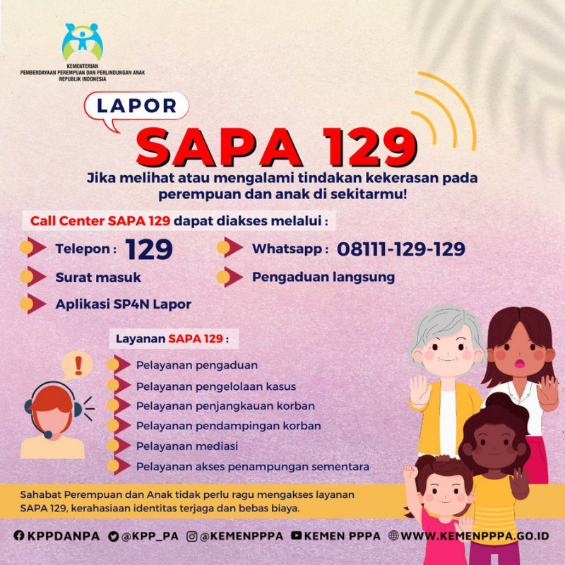 Infografis layanan SAPA 129/Istimewa