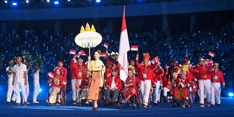 Kontingen Merah Putih di pembukaan ASEAN Para Games ke-12/Dok. NPC Indonesia