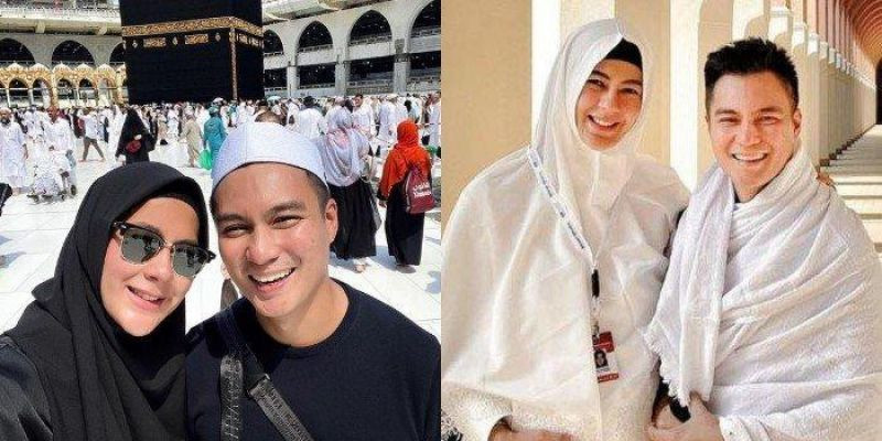 Baim Wong dan Paula Verhoeven saat menunaikan ibadah umroh/Net