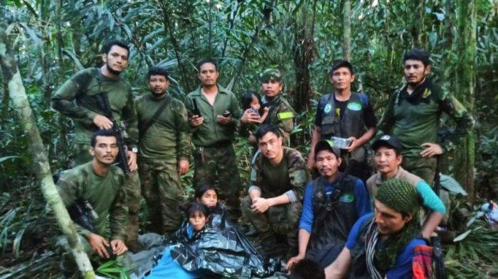 Tentara Kolombia berhasil menemukan empat anak yang dinyatakan hilang usai kecelakaan pesawat terjadi di Hutan Amazon/Net