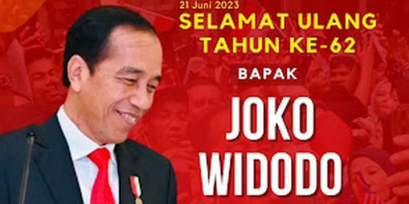 Poster ucapan ulang tahun dari Sekretariat Kabinet untuk Presiden Jokowi