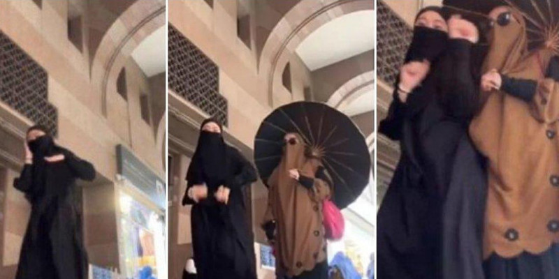 Jemaah haji yang viral berjoget untuk konten media sosialnya/Net