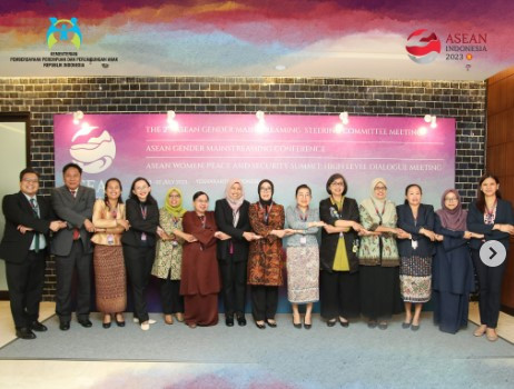 Menteri Bintang Puspayoga usai menghadiri The 2nd AGMSC Meeting yang membahas tentang pengarusutamaan gender/Tangkapan Layar