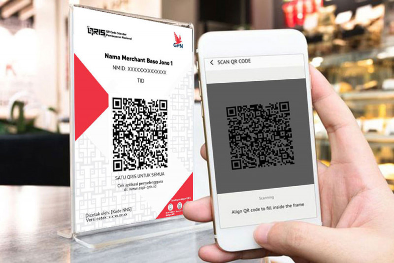 Ilustrasi pembayaran melalui scan barcode atau QRIS/Net