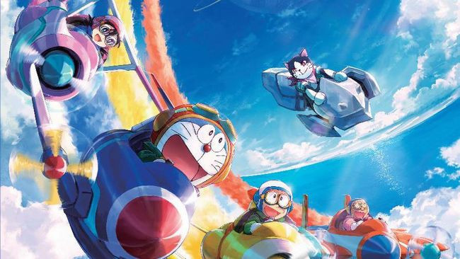 Poster film Doraemon: Nobita's Sky Utopia yang akan tayang di bioskop pada 19 Juli mendatang/Net 