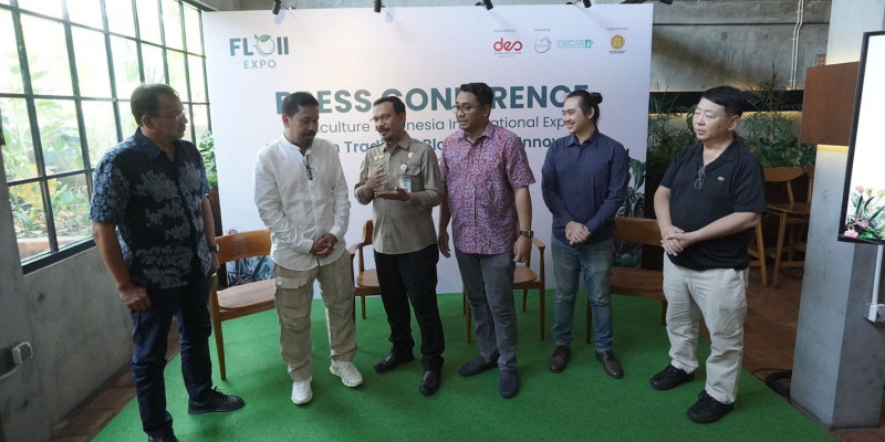 Para pembicara dalam konferensi pers FLOII Expo 2023 di Pejaten, Jakarta Selatan, Selasa (1/8)/Ist