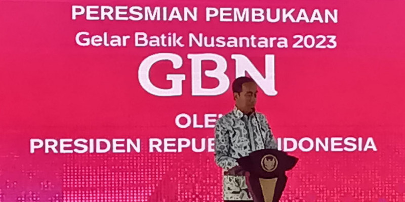 Presiden Joko Widodo membuka acara Gelar Batik Nasional (GBN) 2023 di Spark, Senayan, Jakarta, Rabu (2/8)/Farah