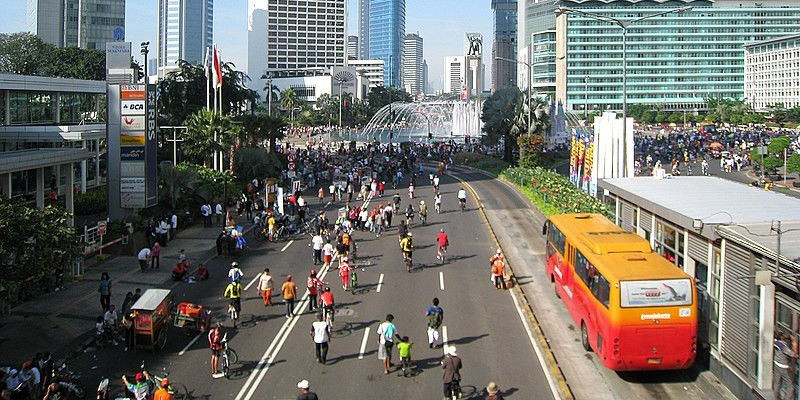 Ilustrasi kegiatan car free day di jakarata/Net